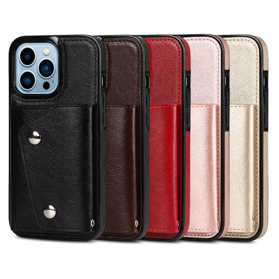 Vỏ túi điện thoại OEM Pu Vỏ điện thoại di động từ tính không thấm nước