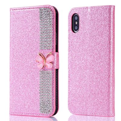 Flash bột điện đệm kim cương Inlay Case điện thoại cho Iphone Xr Xs 11 12 13 14 Pro Max Cell Cover