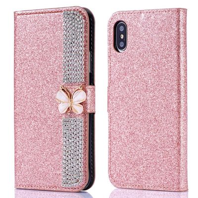 Flash bột điện đệm kim cương Inlay Case điện thoại cho Iphone Xr Xs 11 12 13 14 Pro Max Cell Cover
