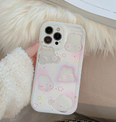 Slim Chất điện thoại chống sốc Pink Rabbit Iphone 15 Apple Phone Case