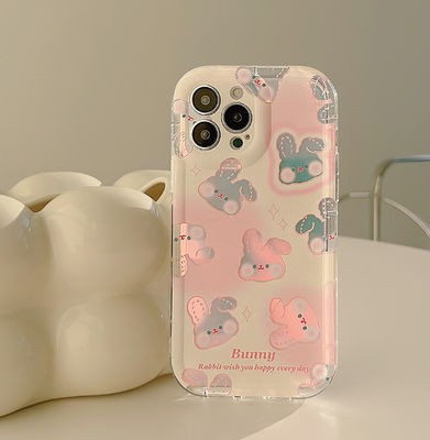 Slim Chất điện thoại chống sốc Pink Rabbit Iphone 15 Apple Phone Case
